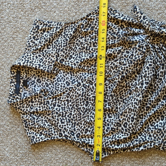 Express Design Studio Cheetah Print Wrap Blouse - Picture 5 of 7